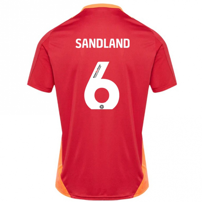 Men Football Jess Sandland #6 Blue Off White Away Jersey 2024/25 T-Shirt