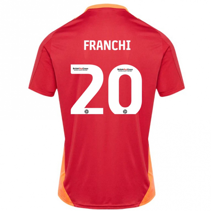 Men Football Matilda Franchi #20 Blue Off White Away Jersey 2024/25 T-Shirt