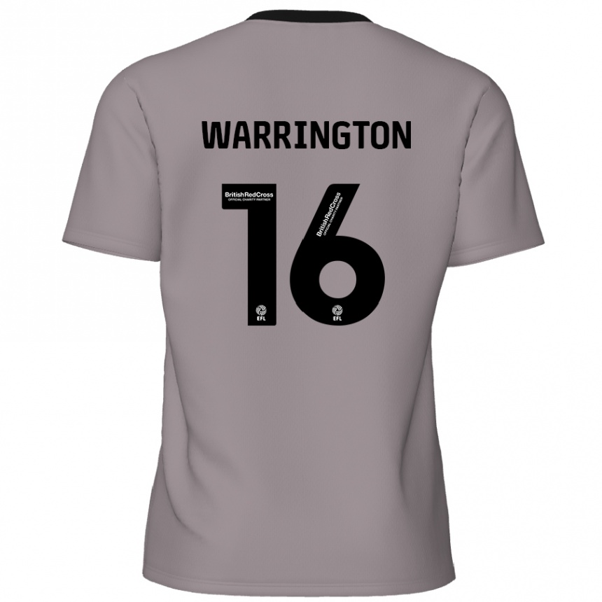 Men Football Lewis Warrington #16 Grey Away Jersey 2024/25 T-Shirt