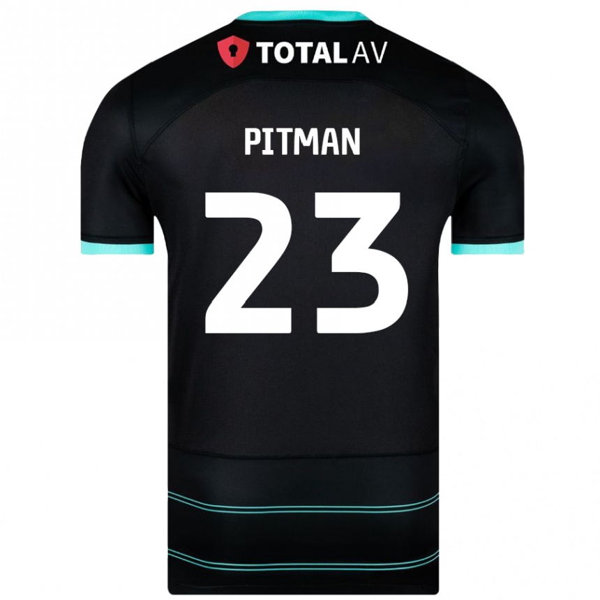 Men Football Emily Pitman #23 Black Away Jersey 2024/25 T-Shirt