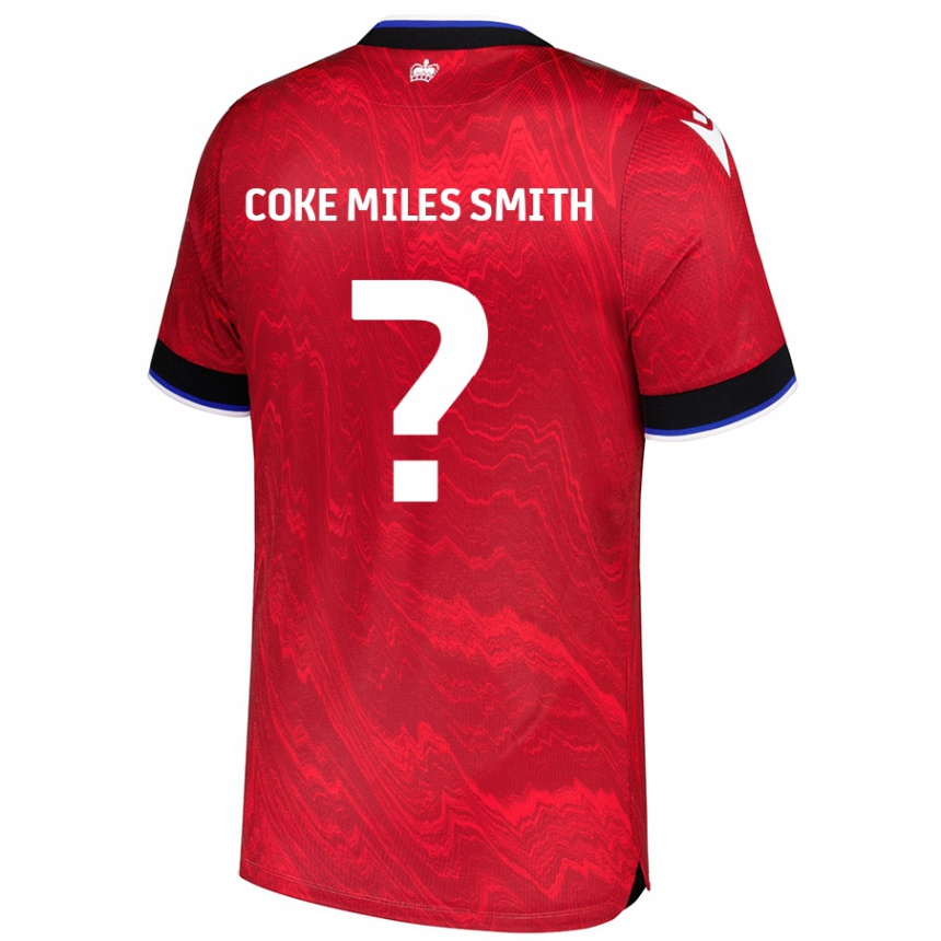 Men Football Kiyan Coke Miles Smith #0 Red Black Away Jersey 2024/25 T-Shirt