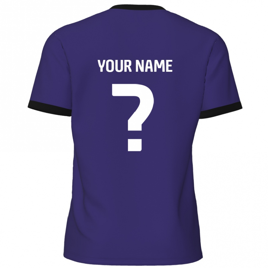 Men Football Your Name #0 Purple Away Jersey 2024/25 T-Shirt