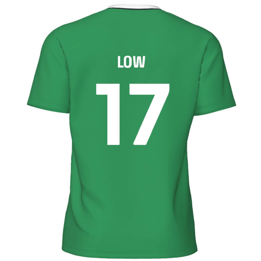 Men Football Joe Low #17 Green White Stripes Away Jersey 2024/25 T-Shirt