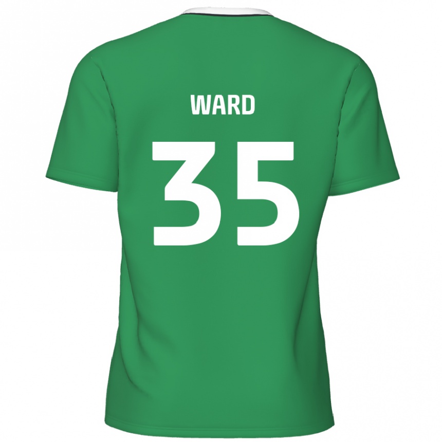 Men Football Christie Ward #35 Green White Stripes Away Jersey 2024/25 T-Shirt