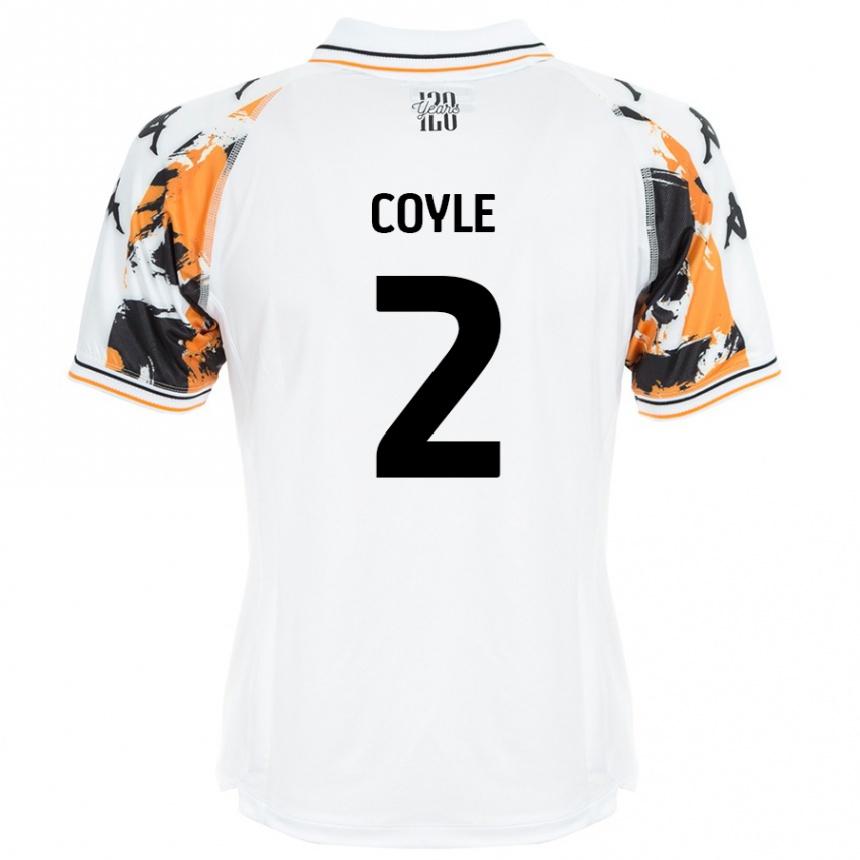 Men Football Lewie Coyle #2 White Away Jersey 2024/25 T-Shirt