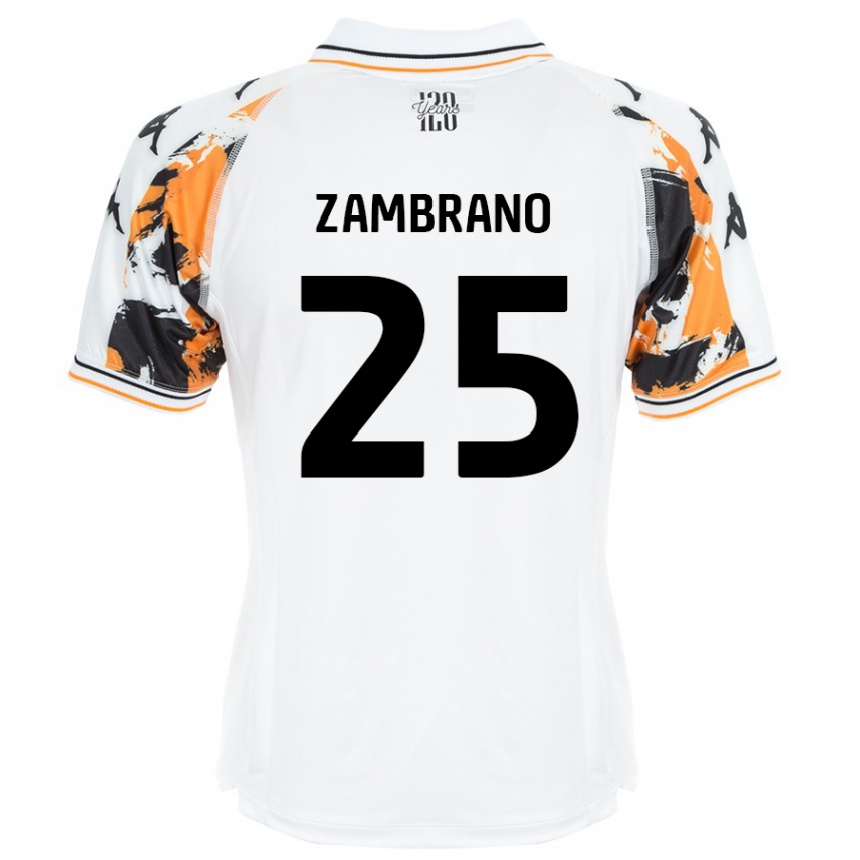 Men Football Óscar Zambrano #25 White Away Jersey 2024/25 T-Shirt