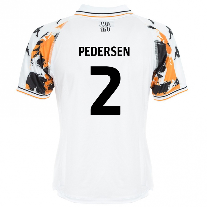 Men Football Eden Pedersen #2 White Away Jersey 2024/25 T-Shirt