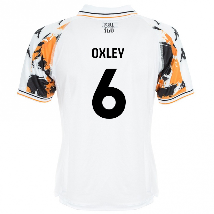 Men Football Tilly Oxley #6 White Away Jersey 2024/25 T-Shirt