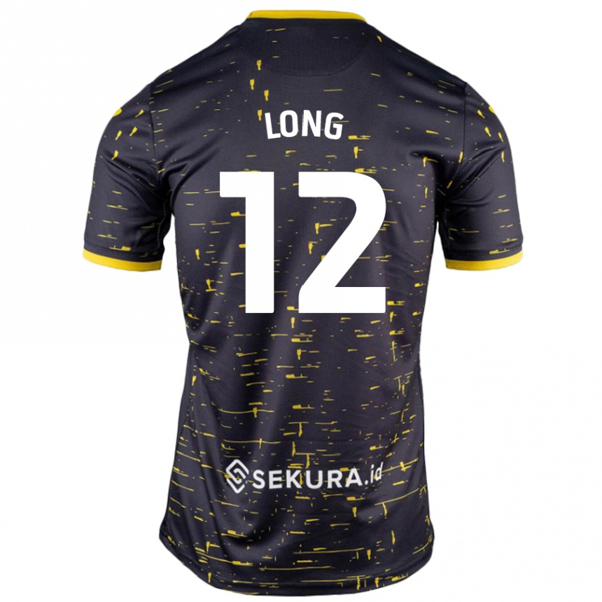 Men Football George Long #12 Black Yellow Away Jersey 2024/25 T-Shirt