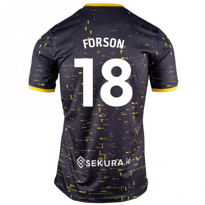 Men Football Amankwah Forson #18 Black Yellow Away Jersey 2024/25 T-Shirt