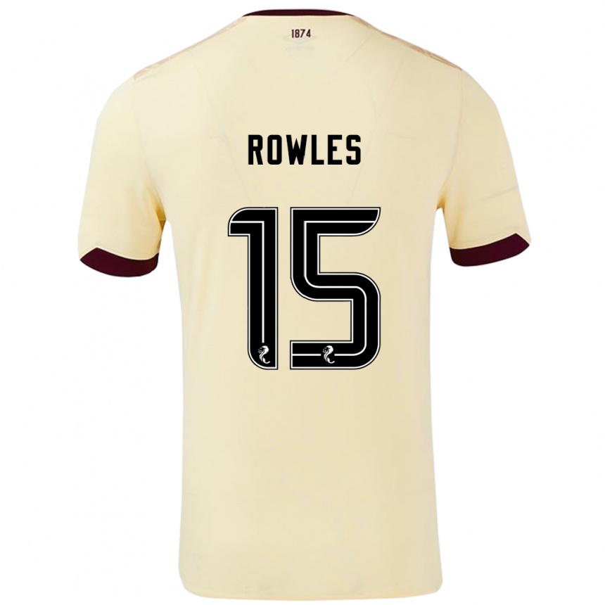 Men Football Kye Rowles #15 Cream Burgundy Away Jersey 2024/25 T-Shirt