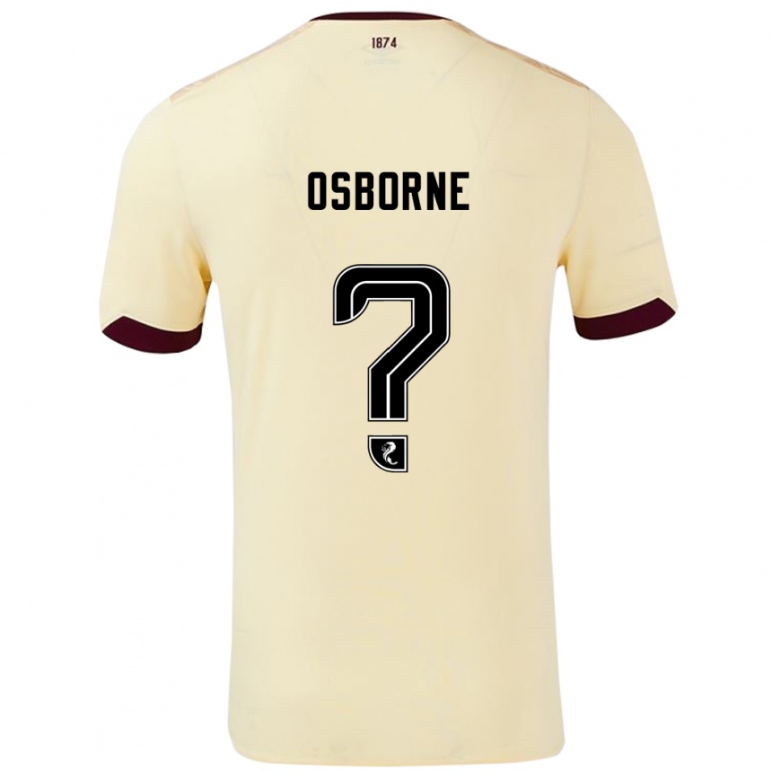 Men Football Alfie Osborne #0 Cream Burgundy Away Jersey 2024/25 T-Shirt