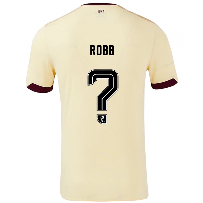 Men Football Callen Robb #0 Cream Burgundy Away Jersey 2024/25 T-Shirt