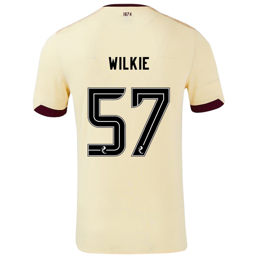 Men Football Coupar Wilkie #57 Cream Burgundy Away Jersey 2024/25 T-Shirt