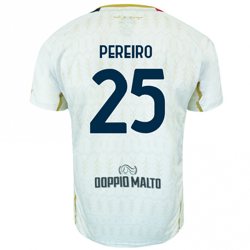 Men Football Gastón Pereiro #25 White Away Jersey 2024/25 T-Shirt