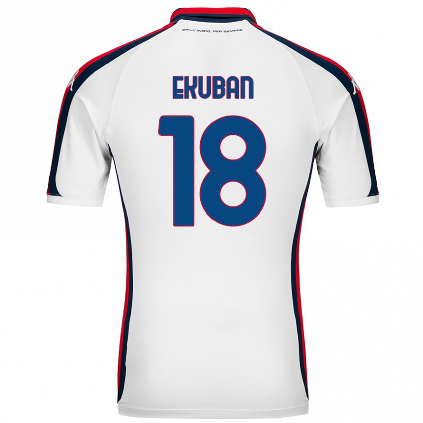 Men Football Caleb Ekuban #18 White Away Jersey 2024/25 T-Shirt