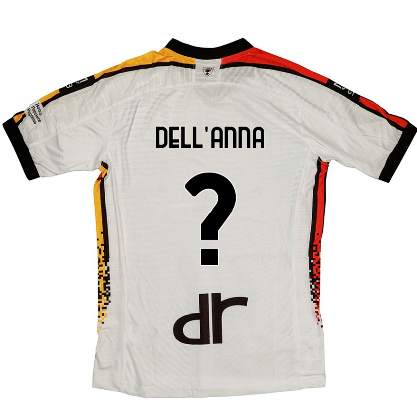 Men Football Simone Dell'anna #0 White Black Away Jersey 2024/25 T-Shirt