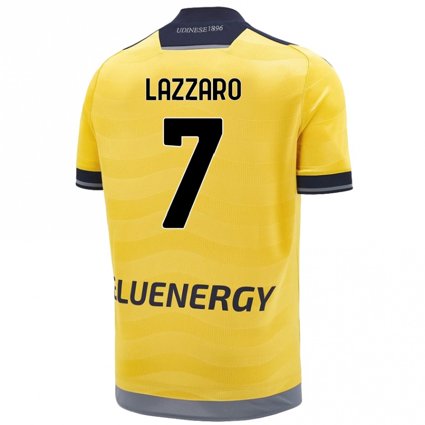 Men Football Davide Lazzaro #7 Golden Away Jersey 2024/25 T-Shirt