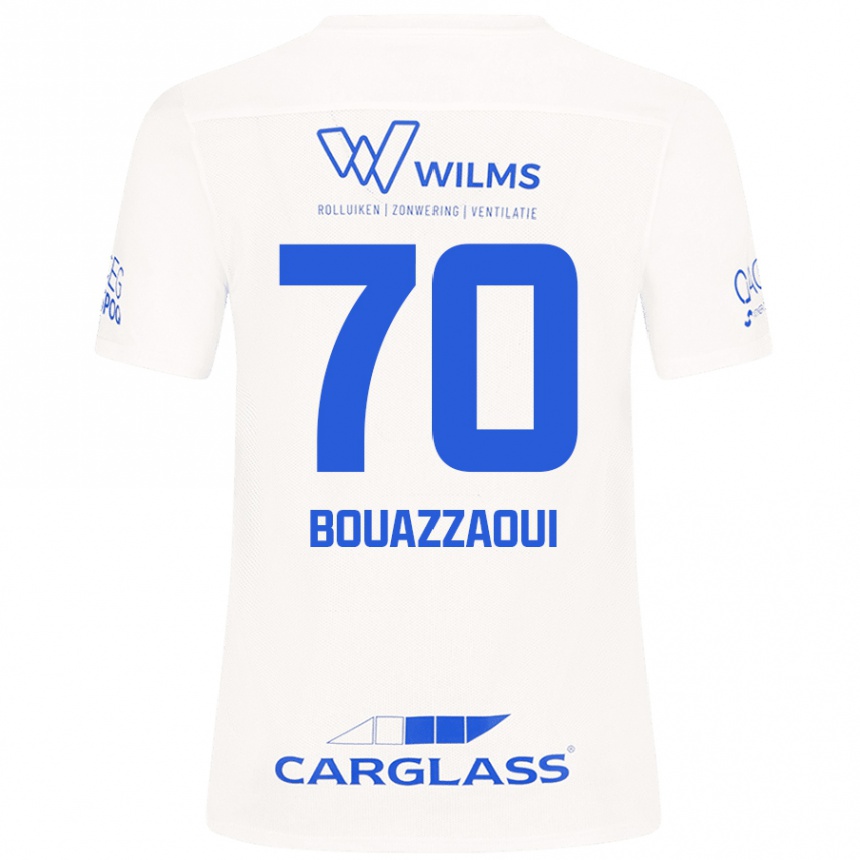 Men Football Ilyas Bouazzaoui #70 White Away Jersey 2024/25 T-Shirt