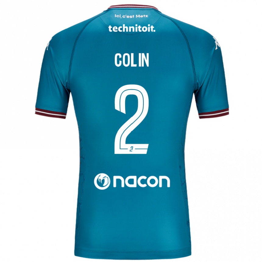 Men Football Maxime Colin #2 Bleu Petrole Away Jersey 2024/25 T-Shirt