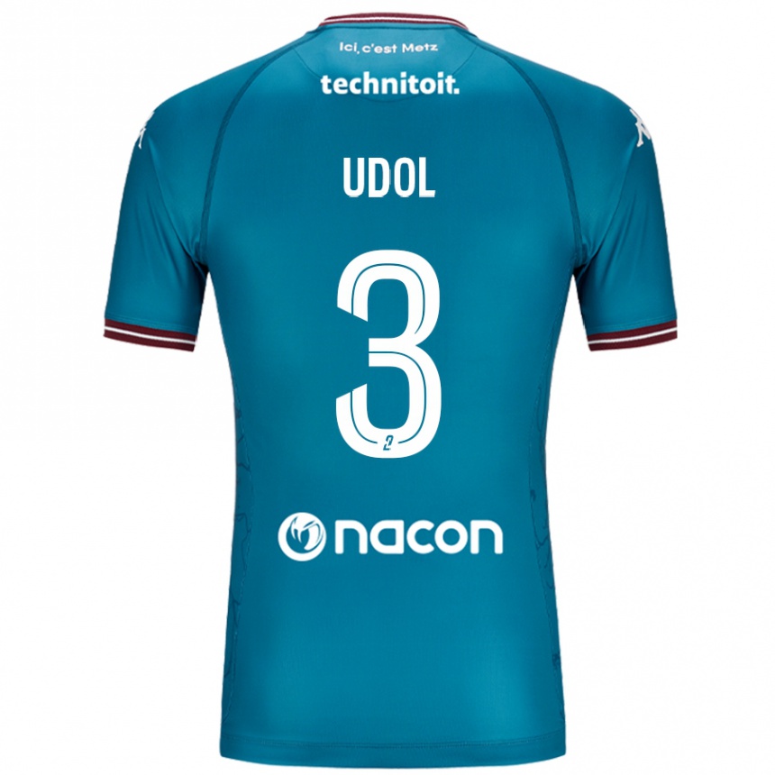 Men Football Matthieu Udol #3 Bleu Petrole Away Jersey 2024/25 T-Shirt