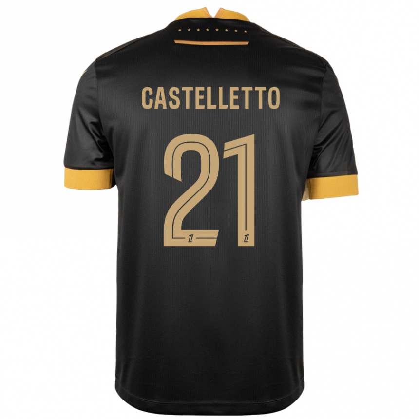 Men Football Jean-Charles Castelletto #21 Black Brown Away Jersey 2024/25 T-Shirt