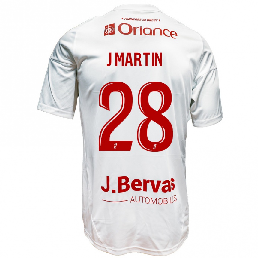 Men Football Jonas Martin #28 White Red Away Jersey 2024/25 T-Shirt