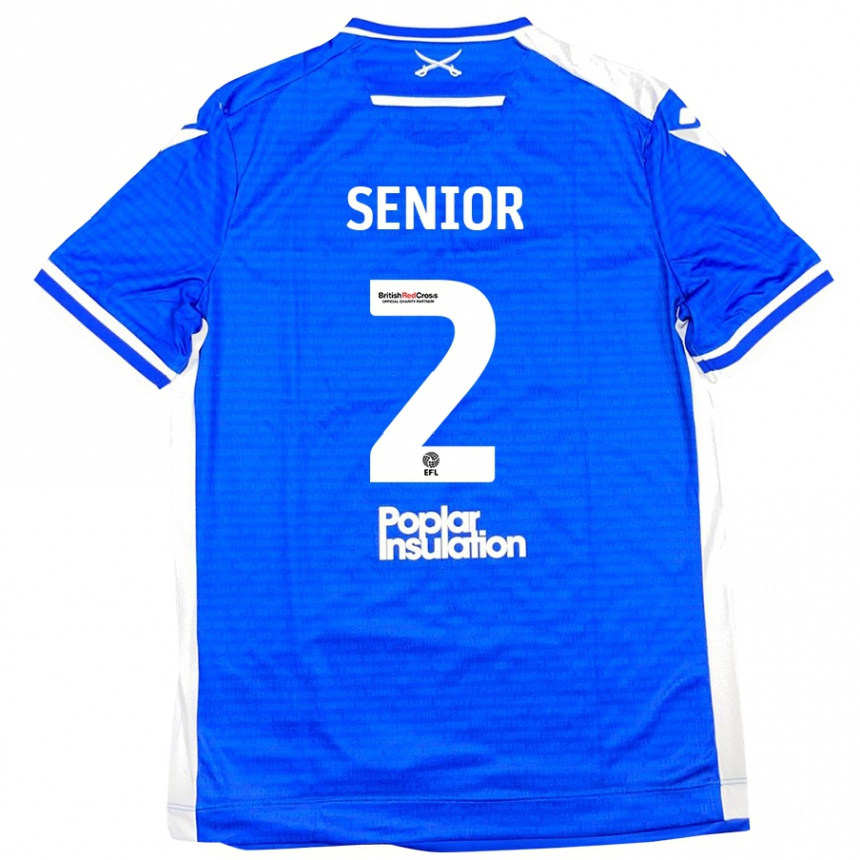 Women Football Joel Senior #2 Blue White Home Jersey 2024/25 T-Shirt