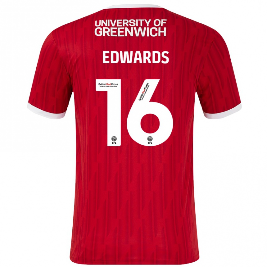 Women Football Josh Edwards #16 Red White Home Jersey 2024/25 T-Shirt