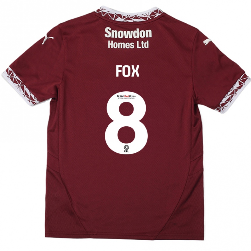 Women Football Ben Fox #8 Burgundy Home Jersey 2024/25 T-Shirt