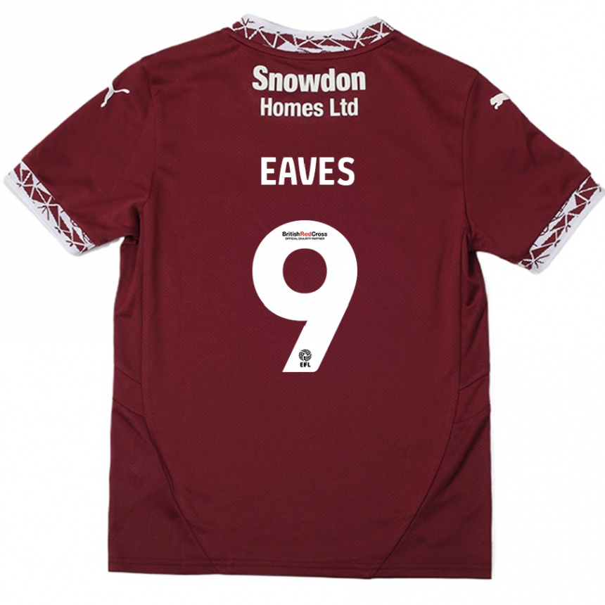 Women Football Tom Eaves #9 Burgundy Home Jersey 2024/25 T-Shirt