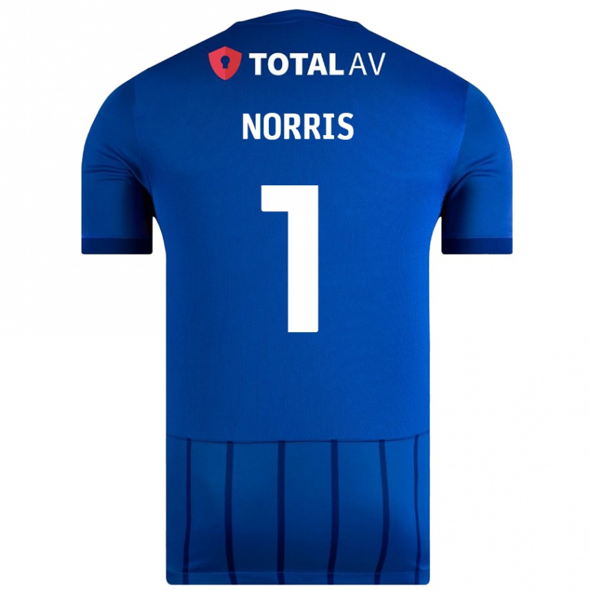 Women Football Will Norris #1 Blue Home Jersey 2024/25 T-Shirt