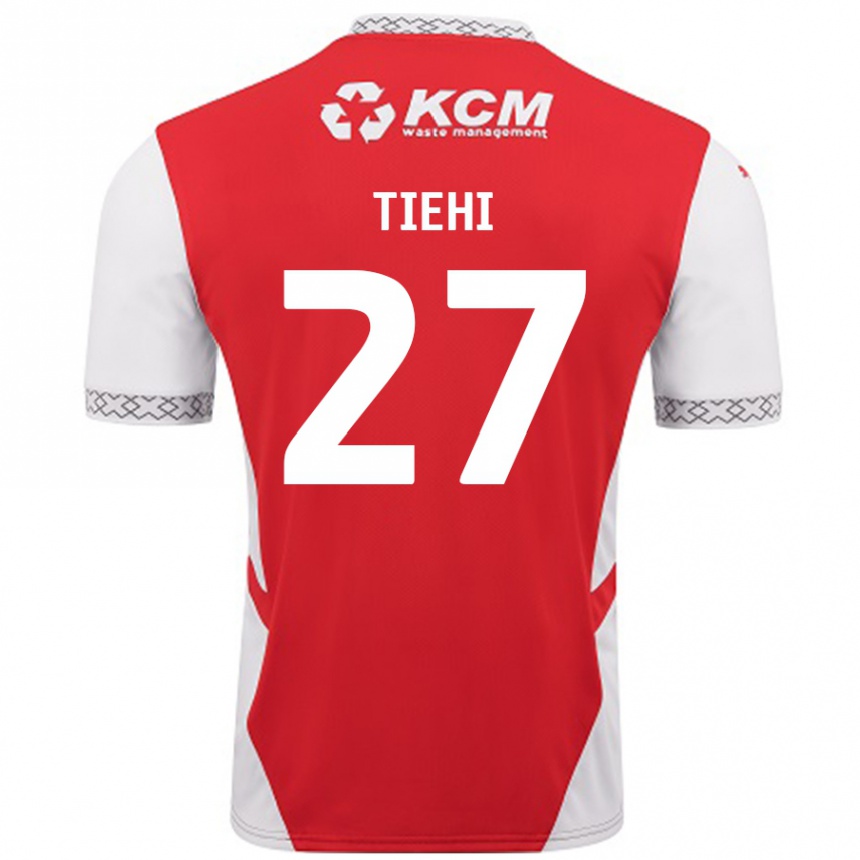 Women Football Christ Tiehi #27 Red White Home Jersey 2024/25 T-Shirt