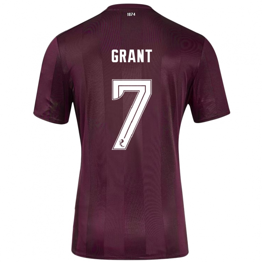 Women Football Jorge Grant #7 Burgundy Home Jersey 2024/25 T-Shirt