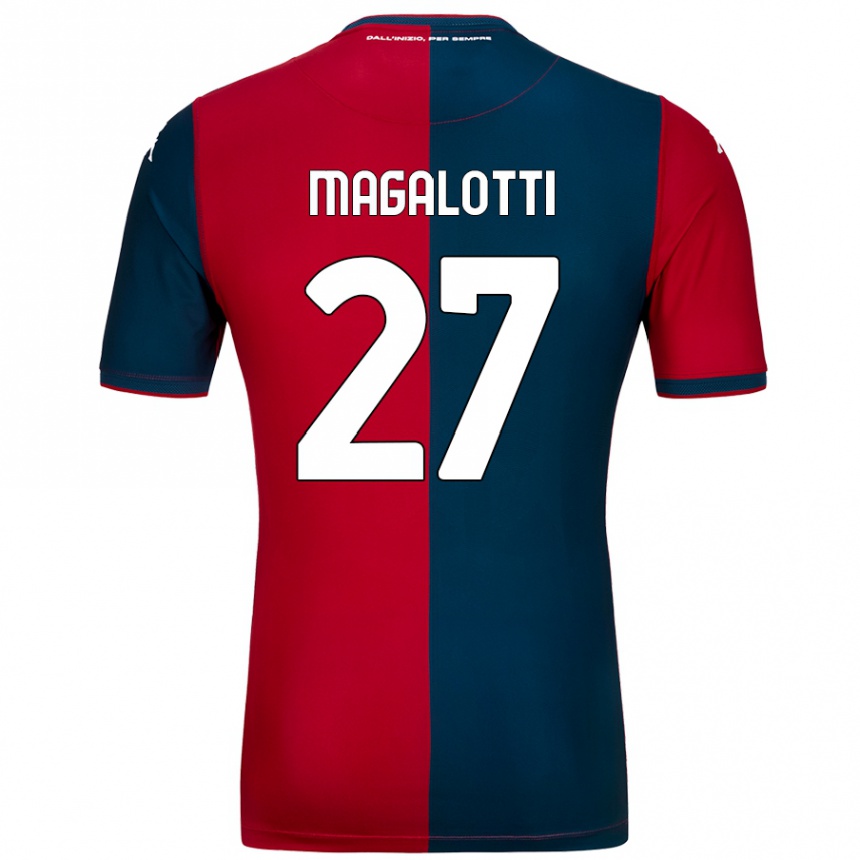 Women Football Gabriele Magalotti #27 Red Dark Blue Home Jersey 2024/25 T-Shirt