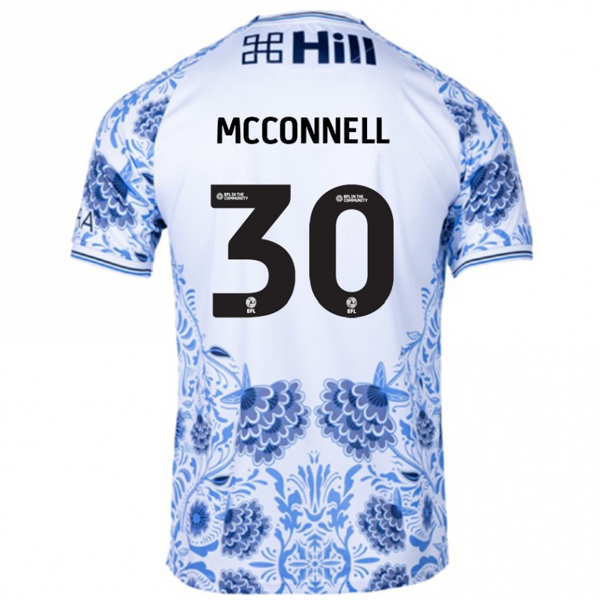 Women Football Glenn Mcconnell #30 White Blue Away Jersey 2024/25 T-Shirt