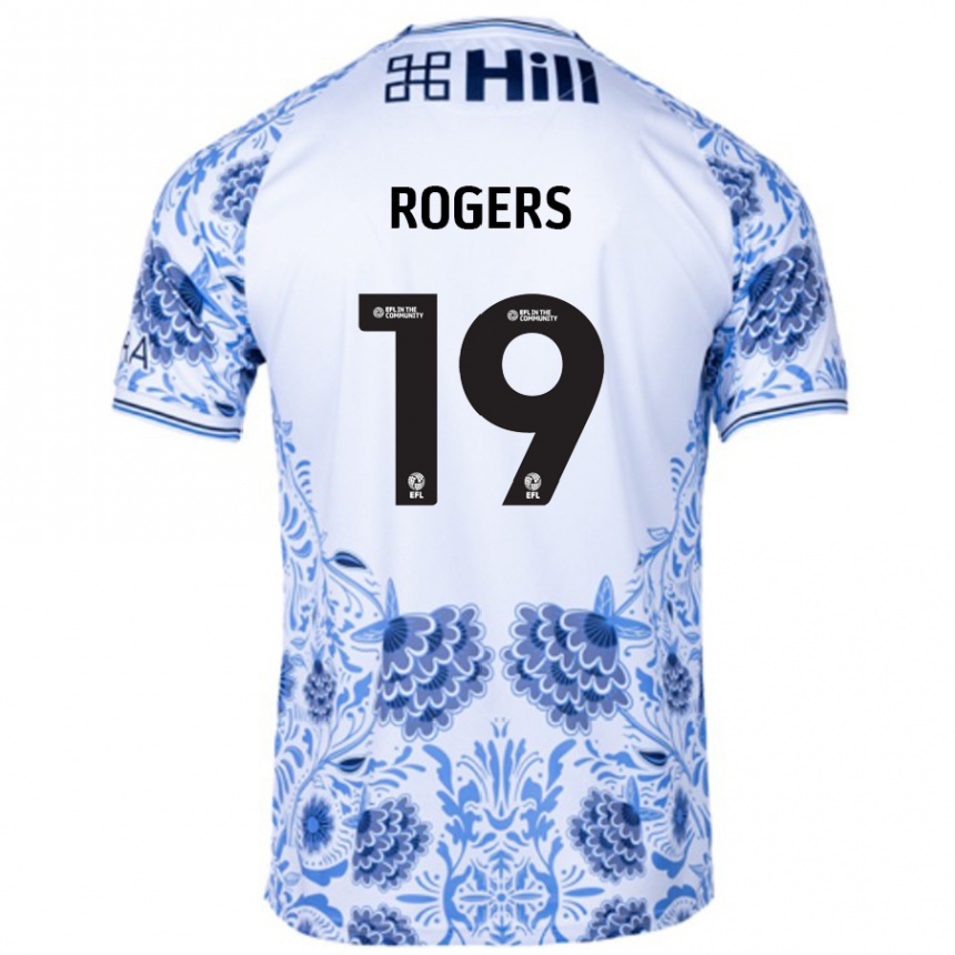 Women Football Beatrice Rogers #19 White Blue Away Jersey 2024/25 T-Shirt