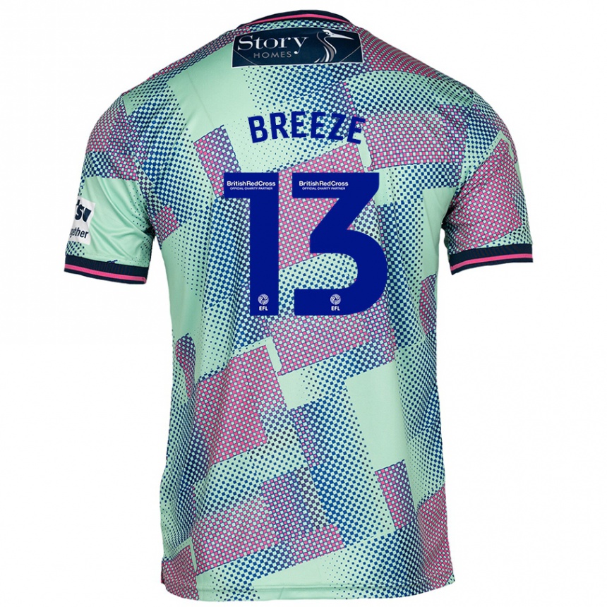 Women Football Gabriel Breeze #13 Green Away Jersey 2024/25 T-Shirt