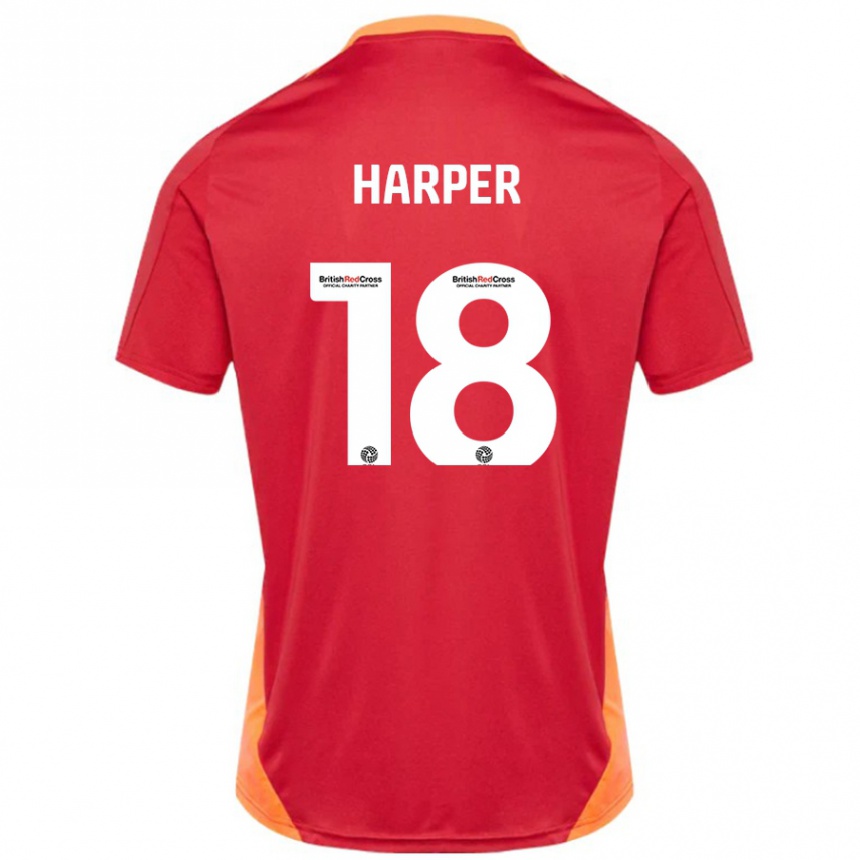 Women Football Vincent Harper #18 Blue Off White Away Jersey 2024/25 T-Shirt