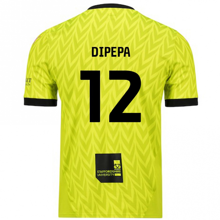 Women Football Baylee Dipepa #12 Fluorescent Green Away Jersey 2024/25 T-Shirt