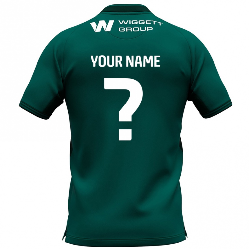 Women Football Your Name #0 Green Away Jersey 2024/25 T-Shirt