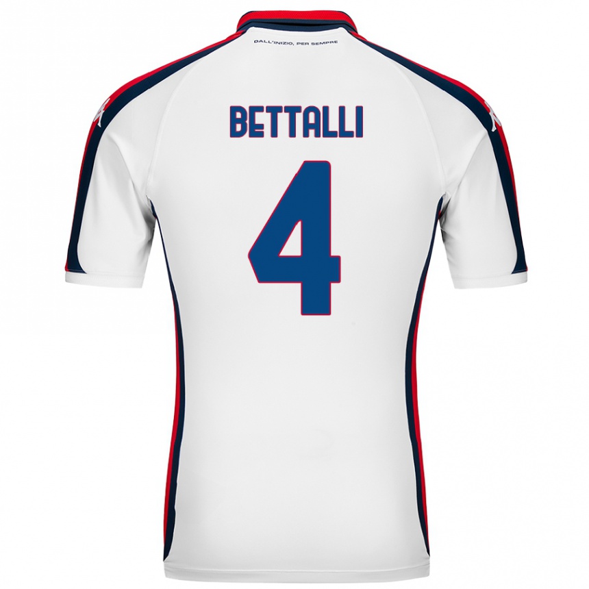 Women Football Giorgia Bettalli #4 White Away Jersey 2024/25 T-Shirt